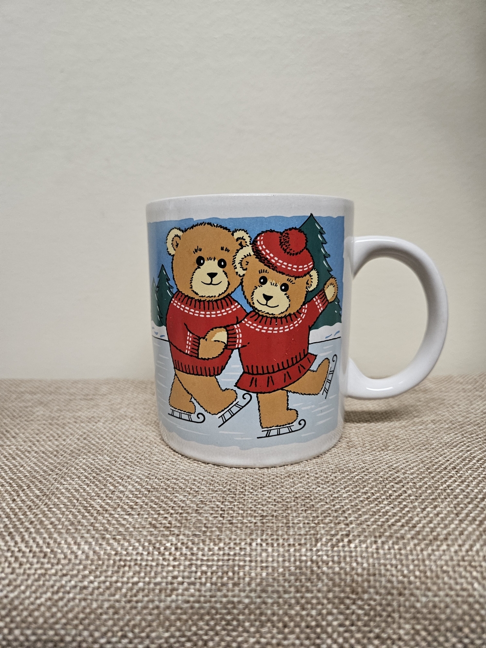 1986 Ceramic Bear Ice Skating Mug with Different Images Sweaters
